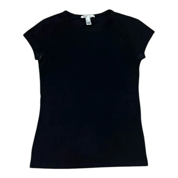 MNG by Mango Black Basic Short Sleeve Tee M - Picture 1 of 4